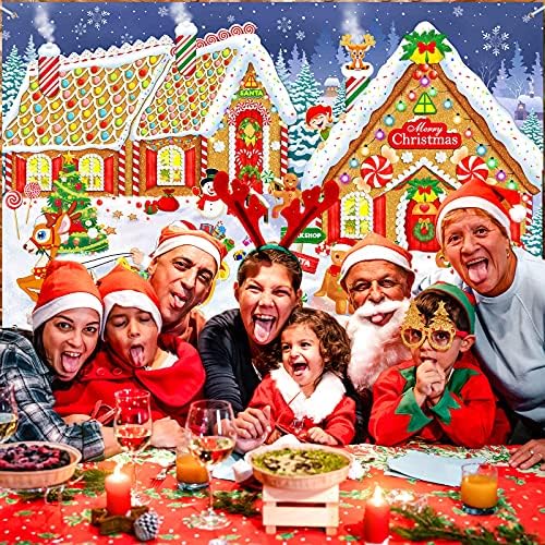קישוטי כרזות ג'ינג'ר לחג המולד, באנר בית זנגוויל גדול באנר סנטה קנדי ​​תא צילום אבזרים רקע חג מולד חג מולד קיר קיר קיר חורפי חורף אספקת