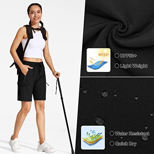 מכנסי מטען לטיולים במוקולי נשים 8.5 מכנסי גולף קלים מהירים משקל יבש לטיולי קמפינג אתלטים עם כיסי רוכסן