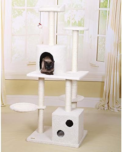 עצי חתול Moolo עץ חתול, קטיפה טבעית עץ חתול טבעי מגדל מגדל חתול מטפס על מסגרת טפס