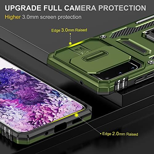 מארז Daweixeau עבור Galaxy S20 Plus, שקופית עדשות מגן מגן על השפעה אטומה לזעזועים עמידה בפני מארז הכיסוי של Kickstand עבור Samsung Galaxy