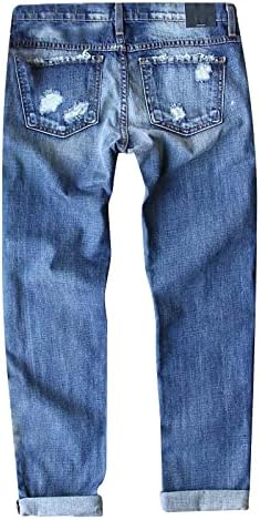ג'ינס קרוע לנשים משובץ טלא