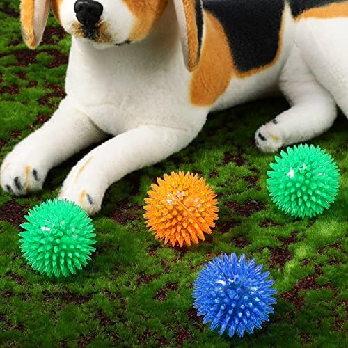 24 חבילה חורק כלב צעצועי 2.56 אינץ ספייקי כלב כדורי קוצני כלב ללעוס צעצוע כלב צעצוע כדורי גור להביא כדורי עבור קטן בינוני כלבים לועסים