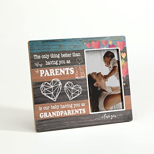 הכרזת הריון של Ku -Nayi חושפת מתנה לסבים וסבתות חדשים, מתנות סבים וסבתות, סבא וסבתא מסגרות תמונה, מתנות סבא וסבתא ראשונות, 4x6 בתמונה