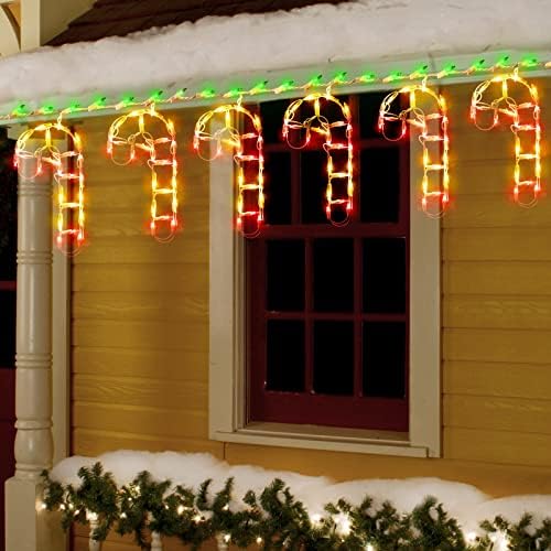 אורות מיתרי חג המולד של קנדי ​​קני עם 6 טיפות 13 רגל. 180 מיני נורות ממתקים אורות קרח קרח עם ווים תקע ניתנים לחיבור אורות תלויים לחג המולד