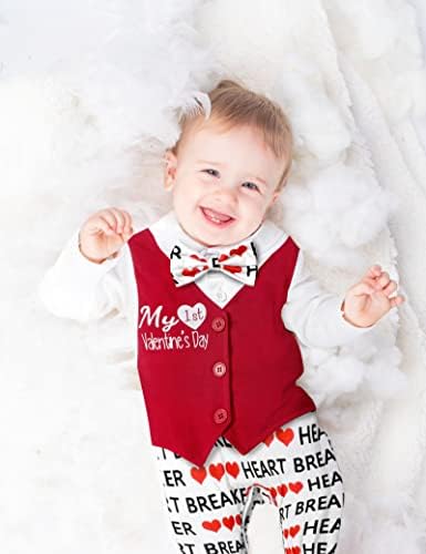 Dearnow Valentines תלבושת תינוקת תינוקת תינוקת תינוק 9-12 חודשים תלבושות ולנטיין לתינוקות פורמליות לתינוק