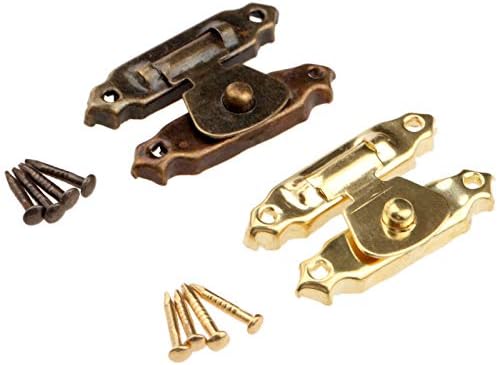 דלת Hasp תפס 5 יחידות ברונזה עתיקה/מנעול ברזל זהב דקורטיביים תפס תפס וו עץ תכשיטים מנעול עם ברגים לחומרת ריהוט