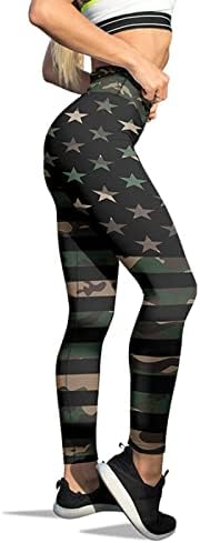 חותלות מותניים גבוהות לנשים דגל אמריקאי בקרת בטן מכנסי יוגה ארהב 4 ביולי כושר כושר כושר ספורט ספורט פעיל
