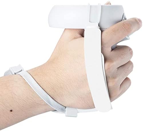 1 זוג רצועות אחיזת יד מתכווננת אביזרים תואמים עבור בקר אוזניות משחקי VR ידית שמירת מניעה לבן - AxGear
