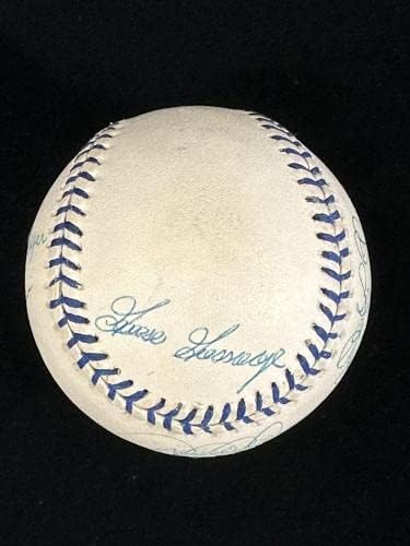 NY Yankees Greats Multi חתום רשמי Al Joe Dimaggio Baseball 10 Sigs Jeter - Baseballs חתימה
