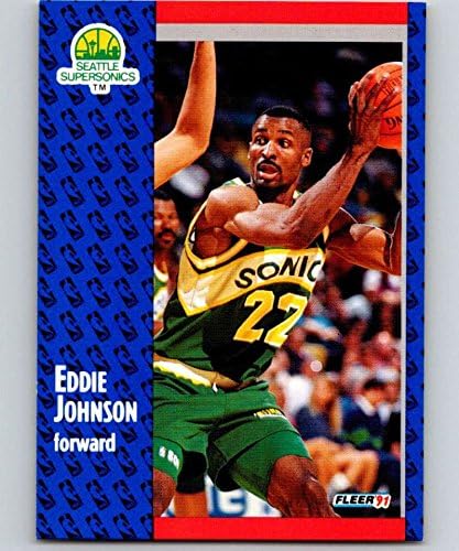 1991-92 Fleer Series 1 כדורסל 190 אדי ג'ונסון סיאטל סופרסון רשמי כרטיס מסחר ב- NBA