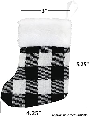 גרביים לחג המולד של Iconikal Mini, משובץ באפלו לבן, 24 חבילה
