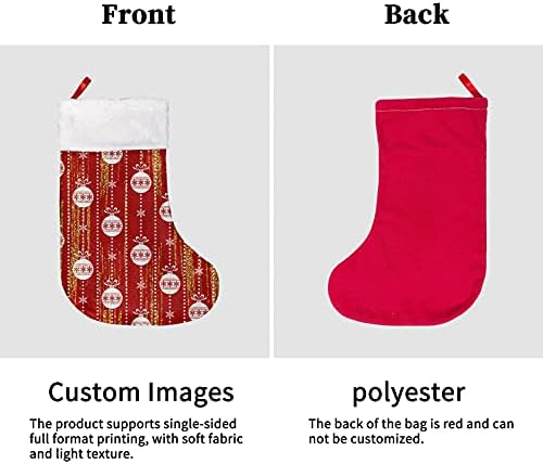 InstantArts 6 חלקים לחג המולד גרביים לחג המולד סנטה קלאוס איילים איילים איילים ירוקים גרבי חג מולד לבן מותאמים אישית לעץ חג המולד קישוטי