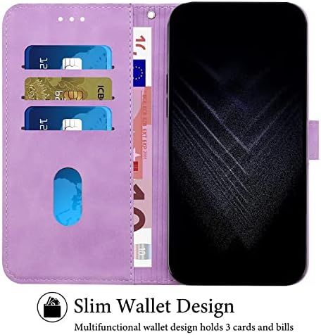 טלפון מגן מעטפת ארנק מקרה לאייפון 11 פרו, בציר עור מפוצל טלפון מקרה מגנטי להעיף פוליו עור מקרה אשראי כרטיס בעל רגלית עמיד הלם מקרה מגן
