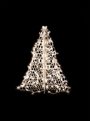 עצי חג המולד של סיר סרטנים 3 'חוט לבן עם 200 אורות מיני ברורים ליבון