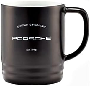 פורשה קלאסי מנוע בוכנה כוס בציר סגנון פורצלן קפה ספל מט שחור סטנדרטי גודל 270 מיליליטר