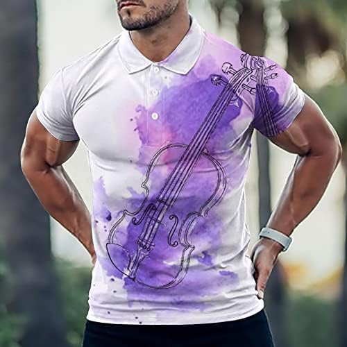 BMISEGM חולצות T גדולות בקיץ לגברים Mens Mens אופנה רטרו 3D כפתור הדפסה דיגיטלית כפתור דש שרוול קצר חולצות גברים
