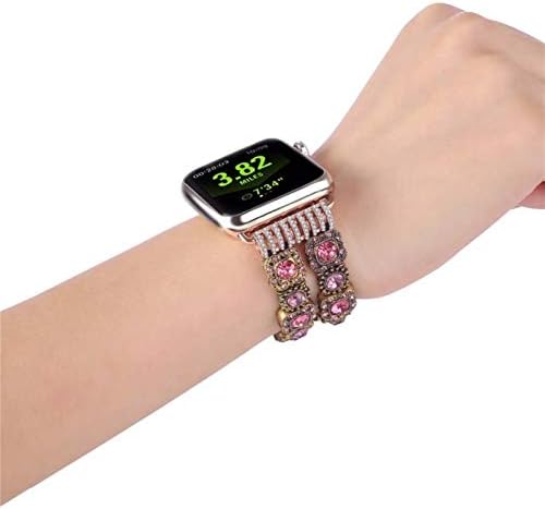 רצועת צפייה בנשות אילזי לרצועת Apple Watch 41 ממ 45 ממ 38 ממ 40 ממ 42 ממ 44 ממ פס שורש כף היד יד יוקרה מיוצר על ידי צמיד קריסטל לסדרה