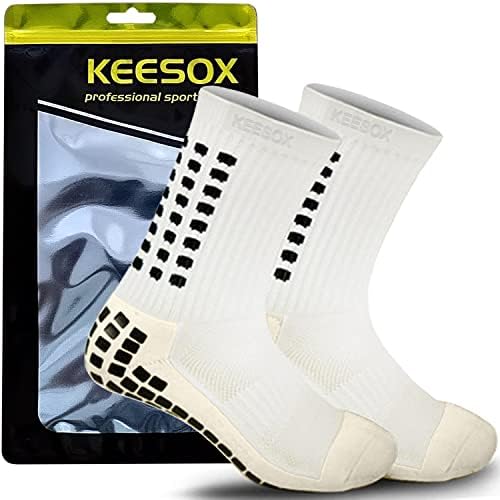 Keesox Non Nonling Soccer Socks גרביים אנטי להחליק גרביים אתלטים עבור Baseball Baseball Baseball Unisex מבוגר ובני נוער 1 זוג
