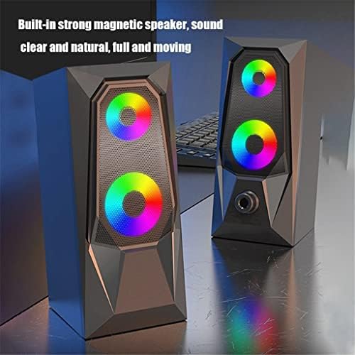 מחשב רמקול מחשב רמקול 7 צבעים הוביל אפקט צליל זוהר מחשב שולחני אודיו