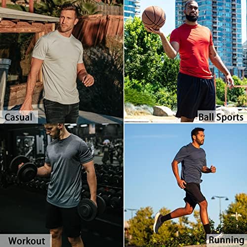 חולצות אימון לגברים חולצות אימון מהיר יבש ביצועים שרוול קצר חולצות אתלטיות