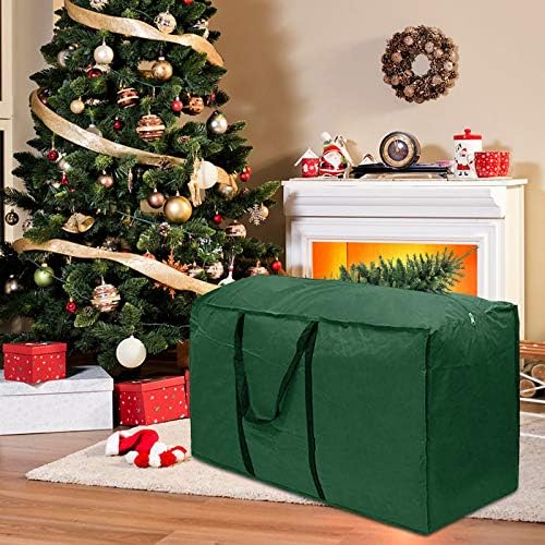 תיק חג המולד פרימיום חג המולד, תיק אחסון עץ חג המולד עצים מפורקים מלאכותיים, ידיות עמידות ורוכסן כפול מלוטש - תיק חג המולד לחג המולד עשוי