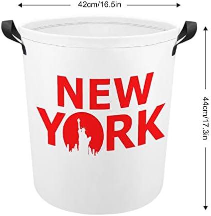 ניו יורק גדול כביסה סל סל תיק כביסה עם ידיות עבור מכללת במעונות נייד