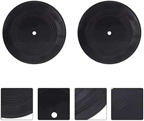 Homsfou 2pcs אמנות פאנק וקישוטים למסעדות ציוד מוזיקת ​​מסיבות ציוד קישוטים ריקים דקורטיביים דיסקו טרנדי מגורים שחור נייר שחור- אינץ 'דיסק