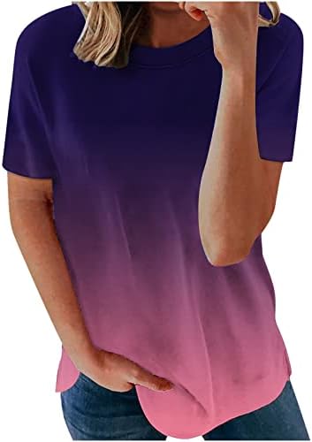 2023 צמרות קיץ חולצת טריקו מדרגת אופנה לנשים לבוש צווארון קז'ן קז'ן שרוול קצר חולצות טוני טוניק קלאסיות חולצות טוני