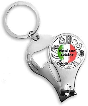 מקסיקו דגל לאומי קקטוס סקיצה מסמר ניפר טבעת מפתח בקבוקי שרשרת פותחן