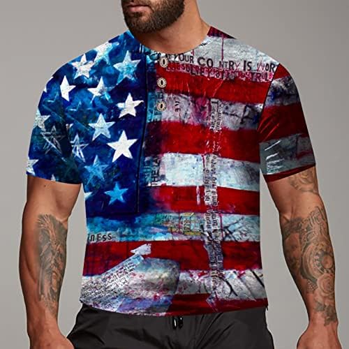 חולצות גברים בקיץ דגל אמריקאי לגברים פטריוטיות שרוול קצר יום עצמאות