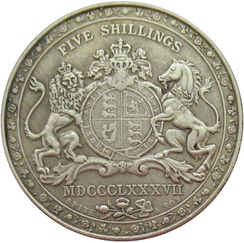 בריטי 5 שילינג 1887 מטבע זיכרון העתק זר