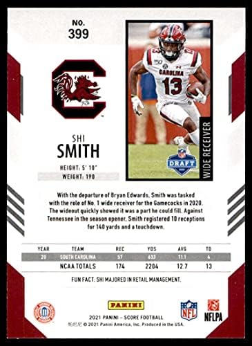 Shi Smith RC 2021 ציון 399 טירון NM+ -MT+ NFL כדורגל