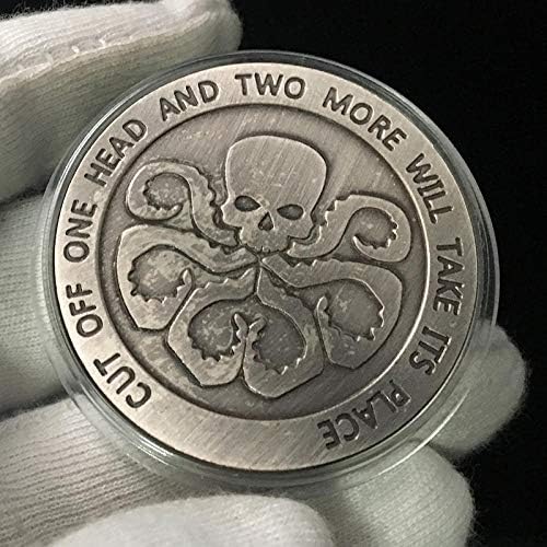 איסוף מטבעות זיכרון מכסף אגיס אמריקאי אגיס מכסף ניקל אוסף Hydra Ada cryptocurrency עם מטבע איסוף חובב אישי של כיסוי מגן