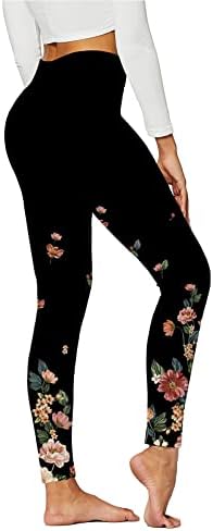 יוגה לנשים מודפסות חותלות חותלות מותניים גבוהות מכנסיים מכנסיים המריצים מכנסי יוגה זית עם כיסים עבור