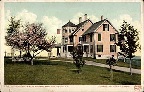 11214. נוף נעים לבית של הגברת מרי בייקר אדי, קונקורד, N. NH גלויה עתיקה מקורית