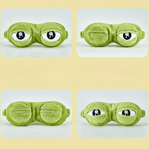מסכת עיניים חמודה של צפרדע ירוקה ומצחיקה, מכסה עיניים רכות מכסה עיניים מכוסה עיוות עין למשרד טיול יוגה למשרד לנשים