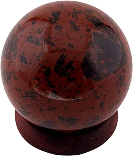 אלמנט רוחני מהגוני טבעי של אובסידיאן כדור כדור אורגון אבן חן לרייקי ועיצוב בית, גבישים ואבני ריפוי, אבן למיקוד