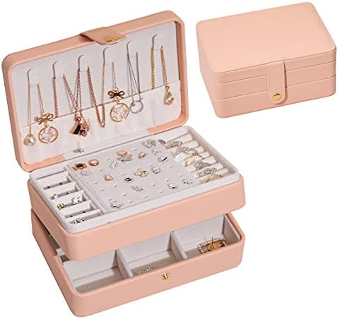 Niizo Creative Creative Multi-Layer תיבת תכשיטים עגילי שרשרת תכשיטים קופסא אחסון תכשיטים PU עור תכשיטים רב-פונקציונליים קופסת אחסון 17