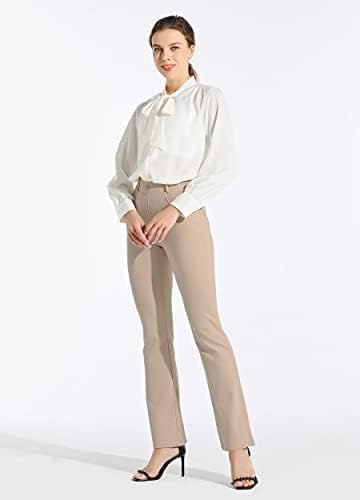 מכנסי שמלת יוגה לנשים של וויליט מכנסיים מגוונים מכנסיים מכנסיים משרדים מכנסיים מזדמנים משרדים פטיט/רגיל/ארוך 29 /31/33