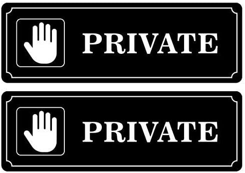 חיצוני/מקורה 9 x 3 - פרטיות פרטית - הודעה על דלת אזהרה שלט דלת שחור לבן דבק דבק ויניל מדבקה מדבקה - לבית, חנות עסקית, חנות, בית קפה, משרד,