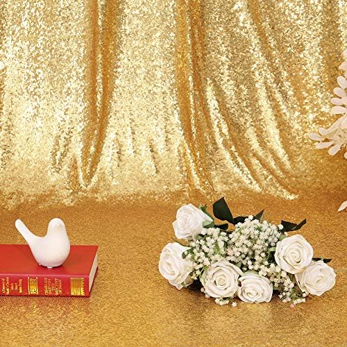 רקע נצנצים מרובע 10 רגל על 10 רגל זהב רקע צילום וילון נוצץ קיר סלפי לקישוט מסיבת חתונה