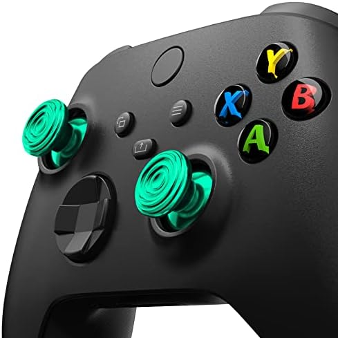מקלות אצבע מתכת ירוקים בהתאמה אישית קיצונית עבור בקר Xbox X/s בקר, עיגולים קונצנטריים סגסוגת אלומיניום מקל אנלוגי עבור Xbox One S/X, ג'ויסטיק