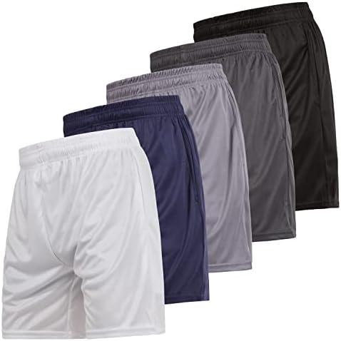אולטרה ביצועים 5 חבילות מכנסי כדורסל אתלטים של גברים, מכנסי כושר אימון בגודל 7 אינץ 'לגברים, SM - 5x