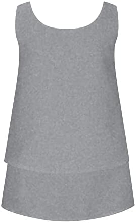 נשים של שרוולים פשתן גופייה קיץ רופף מזדמן חולצה טוניקת מוצק צבע עגול צוואר חולצה שכבות בתוספת גודל טי