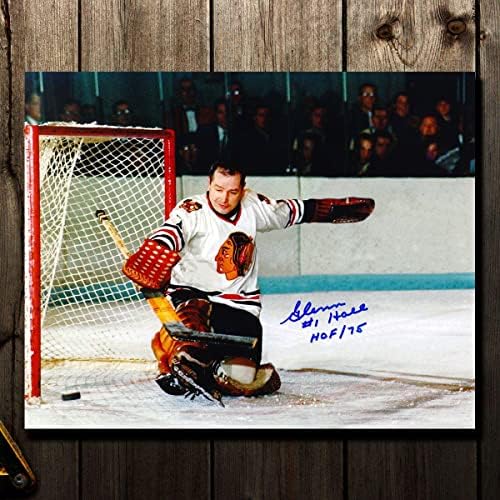 גלן הול שיקגו בלקוהוקס גדול שמור חתימה 8x10 - תמונות NHL עם חתימה