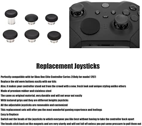ערכות אביזרים של Xbox One Joystick Elite V2 בקר גומי נירוסטה 6 יחידות החלפת מתכת החלפת מתכת ג'ויסטיק אחיזה החלפת ג'ויסטיק עבור Xbox One