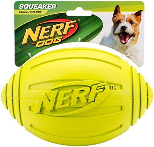 צעצוע כלבי כדורגל של נרף רוכסן עם חריקות אינטראקטיביות, קל משקל, עמיד ועמיד במים, קוטר 7 אינץ 'לגזעים בינוניים/גדולים, יחידה יחידה, ירוק