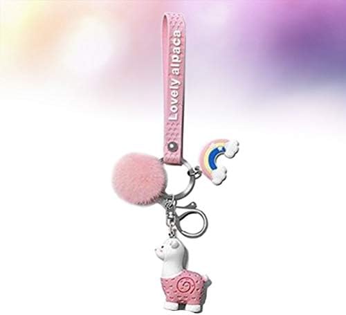 אמוספון אלפקה השערות מחזיק מפתחות יצירתי מפתח מחזיק ייחודי מפתח טבעת מפתח קישוט מתנה קטנה עבור ילדות קטנות מפתח שרשרת אבזר