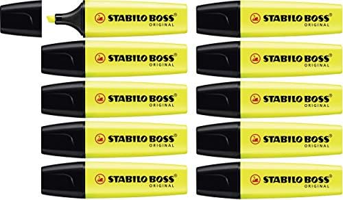 Sixtilo 48591 הבוס מדגיש מקורי, קצה אזמל, דיו צהוב פלואורסצנטי, קרטון של 500